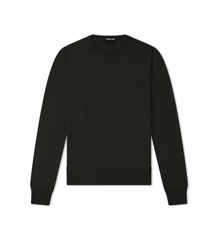 FINE GAUGE CASHMERE SILK CREW NECK BLACK FINE GAUGE CASHMERE SILK CREW NECK BLACK online